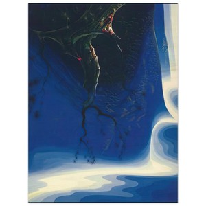 Eyvind Earle  Blue Purple Mist Wood Print