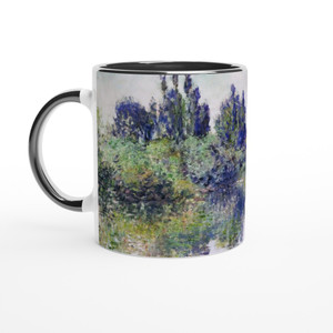 claude monet - Morning on the Seine near Vetheuil Ceramic Mug with Color Inside