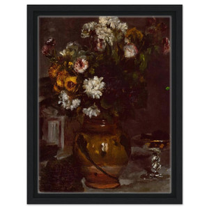 PierreAuguste Renoir  Flowers in a Vase and a Glass of Champagne Framed Canvas