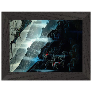 Eyvind Earle  Coastline Fogl Premium Wooden Framed Art Print / Poster