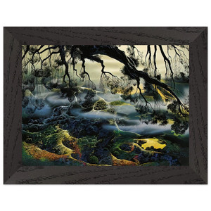 Eyvind Earle  Fog Passes By Premium Wooden Framed Art Print / Poster