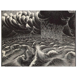 MC Escher  THE 2ND DAY OF THE CREATION Wood Print