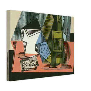 Pablo Picasso  Glass bottle packet of tobacco Canvas
