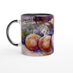 Cezanne Still Life Carafe Pomegranates Watermelon Ceramic Mug with Color Inside