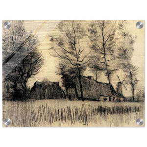 Vincent van Gogh  Landscape with Cottages and a Mill Acrylic Print