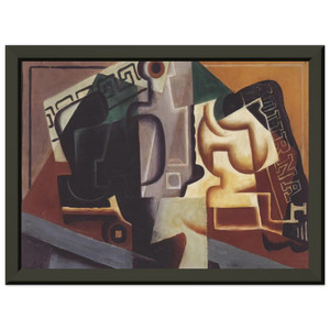 Juan Gris  GLASS AND CARAFE 1917 Premium Metal Framed Art Print / Poster