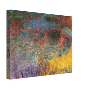 claude monet  Water Lily Pond Evening left panel Canvas