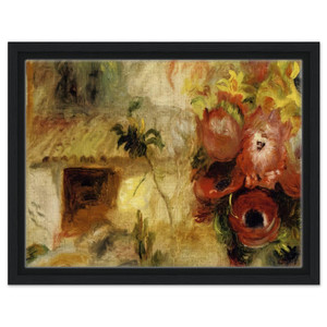 Renoir Small House Buttercups and Diverse Flowers study Framed Canvas