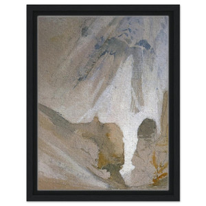 Thomas Moran  Canyon Walls Yellowstone sketch Framed Canvas