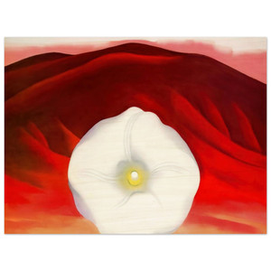 Georgia OKeeffe  Red hills and white flower Wood Print