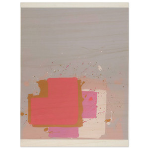 John Hoyland  Red Black on Grey  1971 Wood Print