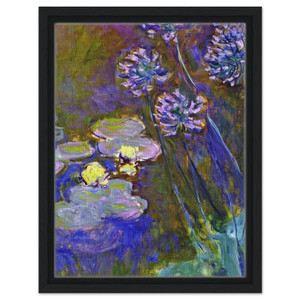 claude monet  Water Lilies and Agapanthus Framed Canvas