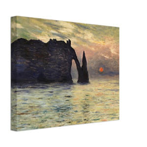 claude monet  The Manneport Cliff at Etretat Sunset Canvas