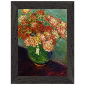 claude monet  Vase of Chrysanthemums N1 Premium Wooden Framed Art Print / Poster