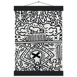 Keith Haring ANTI NUCLEAR RALLY 1982 N1 Matte Paper Poster with Hanger
