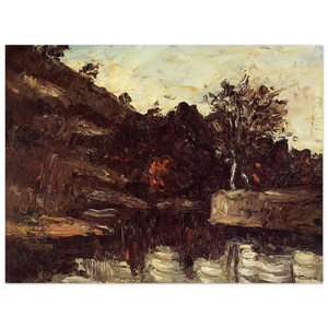 Paul Cezanne  Bend in the River Aluminum Print
