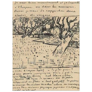 Vincent van Gogh  Orchard in Bloom with View of Arles Aluminum Print