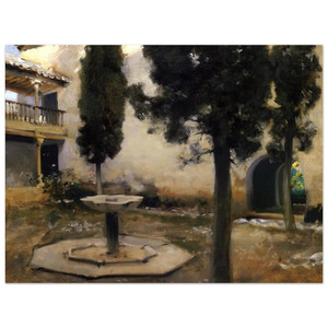 John Singer Sargent  Alhambra Patio de la Reja Aluminum Print
