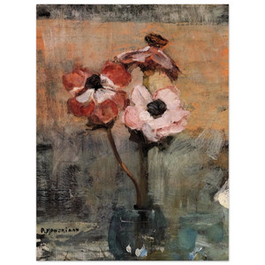 Piet Mondrian  Anemones in a Vase Wood Print