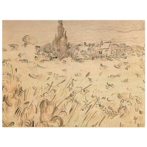 Vincent van Gogh  Wheat Field with Cypresses Wood Print