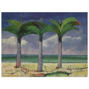 Aldemir Martins  Praia com Tres Coqueiros  1995 Wood Print