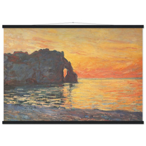 Claude Monet Etretat Cliff dAval Sunset Matte Paper Poster with Hanger