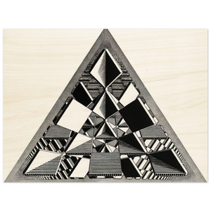 MC Escher  THREE INTERSECTING PLANES Wood Print