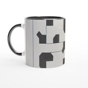 Bruno Munari - Curva di Peano - 1975 Ceramic Mug with Color Inside