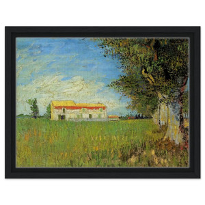Vincent van Gogh  Farmhouse in a Wheat Field Framed Canvas