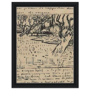 Vincent van Gogh  Orchard in Bloom with View of Arles Framed Canvas