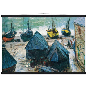 claude monet Boats Etretat Museum-Quality Matte Paper Poster with Hanger