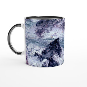 claude monet - Storm at Belle-Ile Ceramic Mug with Color Inside