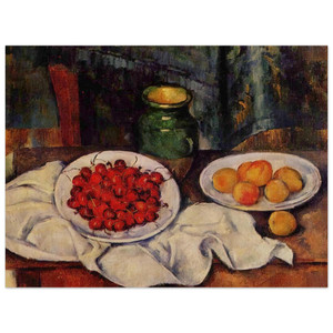 Paul Cezanne  Still Life with a Plate of Cherries Aluminum Print