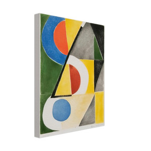 Sonia Delaunay  ABSTRACT COMPOSITION WITH TRIANGLES AND SEMICIRCLES Canvas
