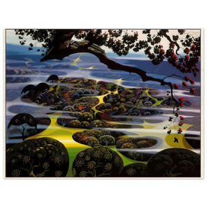 Eyvind Earle  Mystic Mountain Wood Print