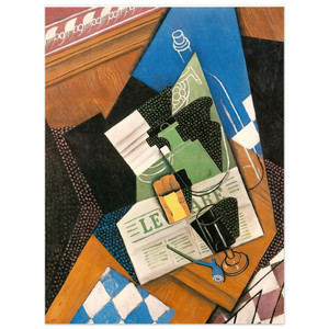 Juan Gris  WATER BOTTLE BOTTLE AND FRUIT DISH 1915 Aluminum Print
