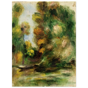 PierreAuguste Renoir  Banks of the River Wood Print