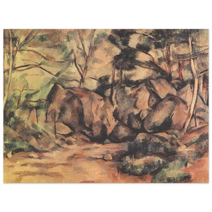 Paul Cezanne  Woodland with Boulders Aluminum Print