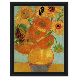 Vincent van Gogh  Still Life Vase with Twelve Sunflowers Framed Canvas