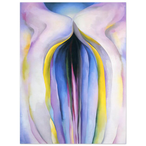 Georgia OKeeffe  Grey Line With Black Blue And Yellow Aluminum Print