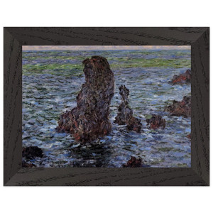 claude monet  The Pyramids at PortCoton Premium Wooden Framed Art Print / Poster