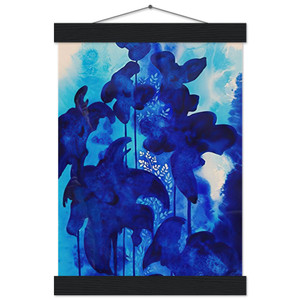 Eyvind Earle  Blue Floral Museum-Quality Matte Paper Poster with Hanger