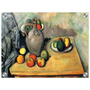 Paul Cezanne  Still life jug and fruit on a table Acrylic Print