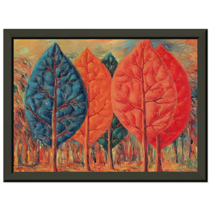 Rene Magritte  THE FIRE 1943 Premium Metal Framed Art Print / Poster