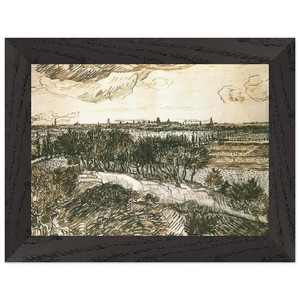 Van Gogh Arles Hill View Premium Wooden Framed Art Print / Poster