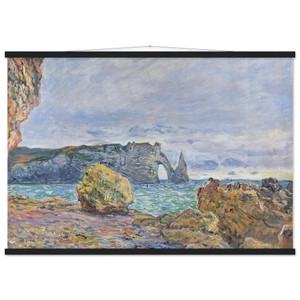 Monet Etretat Beach Aval Museum-Quality Matte Paper Poster with Hanger