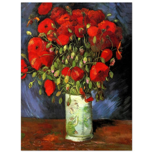 Vincent van Gogh  Vase with Red Poppies Aluminum Print