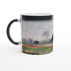 claude monet - Tulip Fields at Sassenheim near Leiden Magic Ceramic Mug