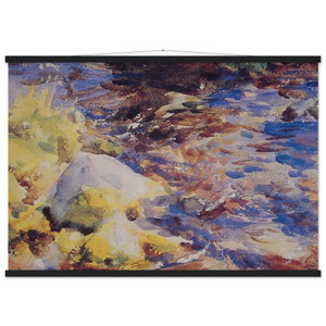 John Singer Sargent Reflections Rocks and Water Matte Poster with Hanger