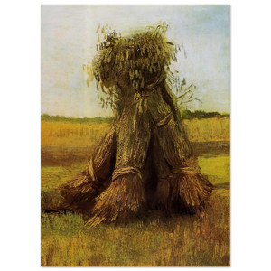 Vincent van Gogh  Sheaves of Wheat in a Field Fine Art Poster / Art Print